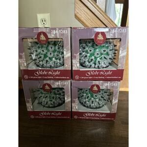 LOT 4 Enchanted Forest GLOBE Light 100 3-Way Flashing Green Christmas 2006 G25